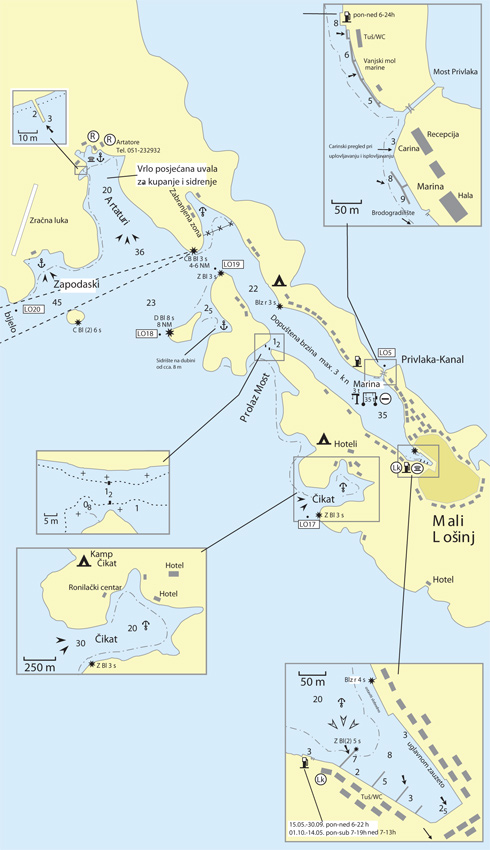 karta malog lošinja Mali Lošinj/otok Lošinj Nautička karta Lošinja karta malog lošinja
